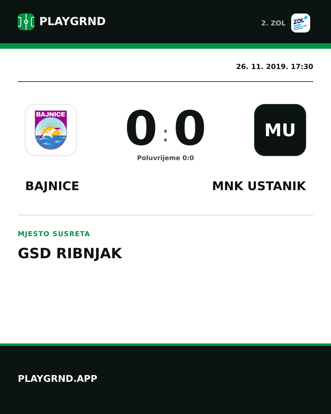 Instagram slika: Bajnice 0:0 MNK Ustanik