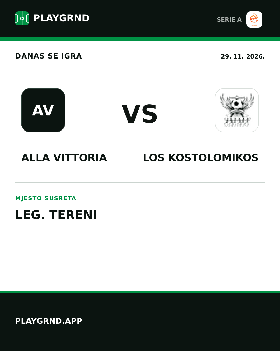 Instagram slika: Alla Vittoria vs Los Kostolomikos