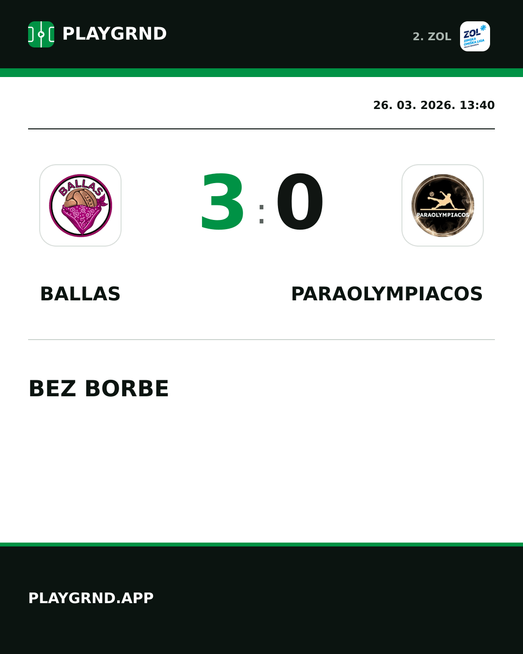 Instagram slika: Ballas 3:0 Paraolympiacos