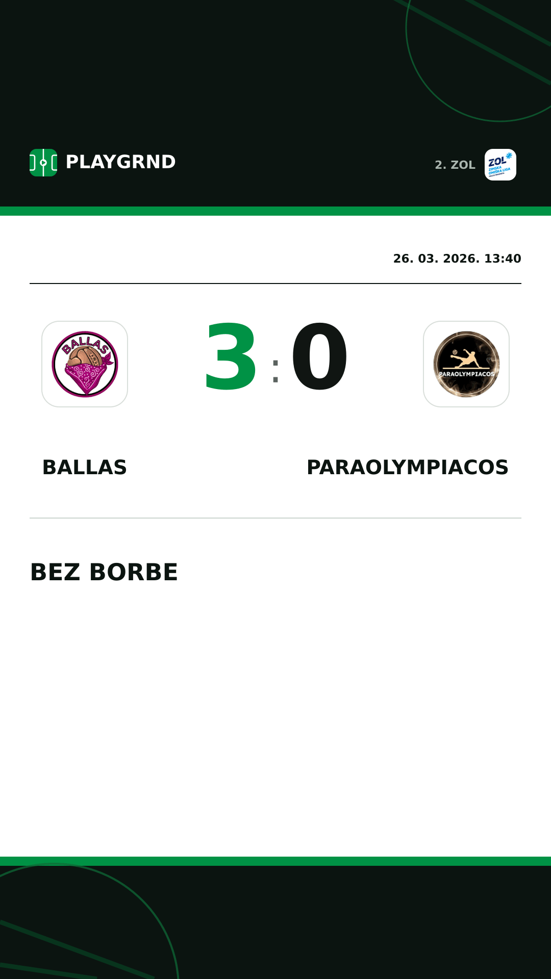 Instagram slika: Ballas 3:0 Paraolympiacos