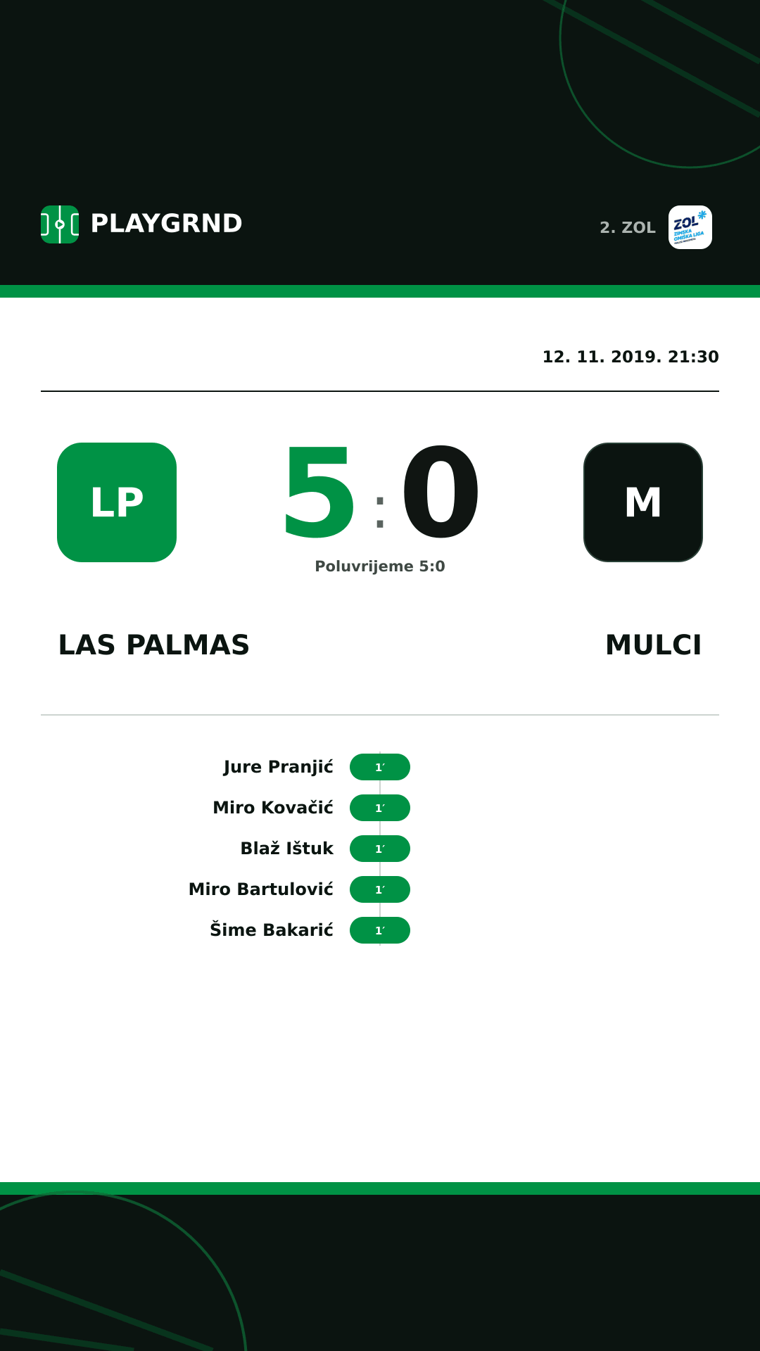 Instagram slika: Las Palmas 5:0 Mulci