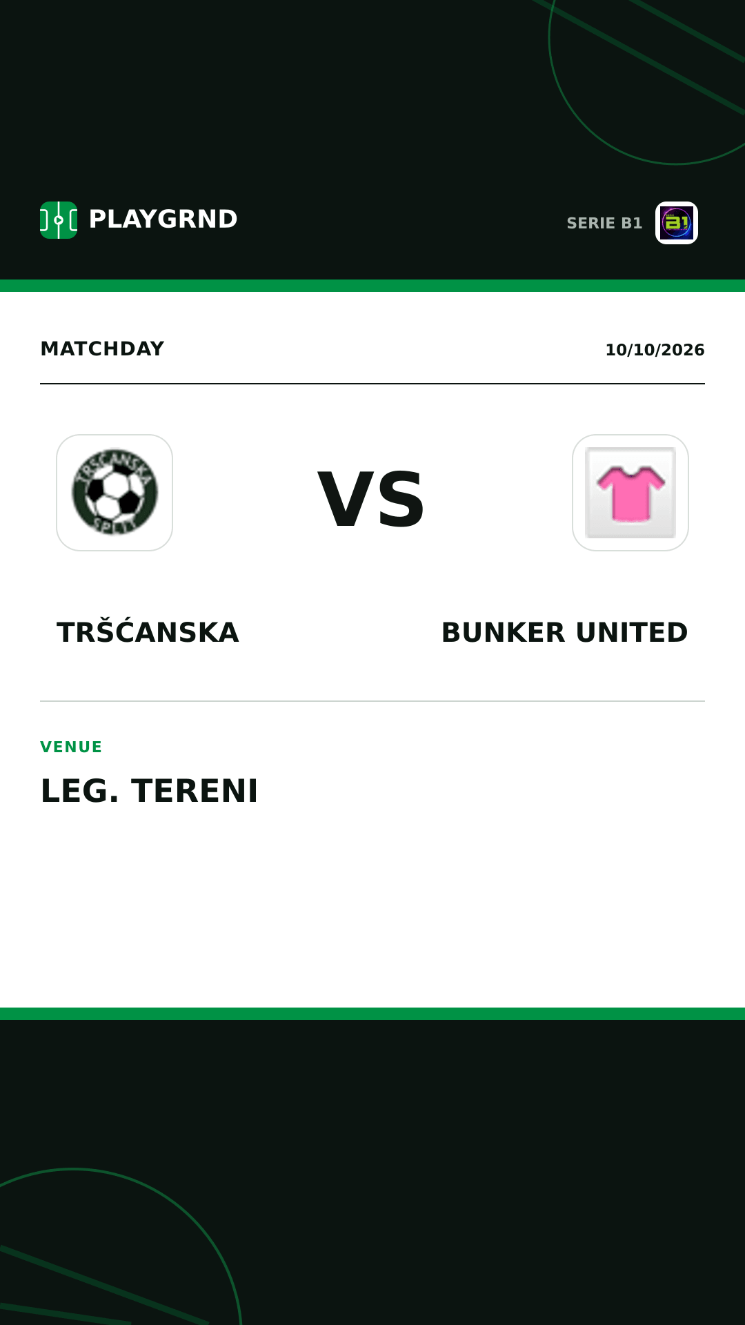 Instagram artwork: Tršćanska vs Bunker United