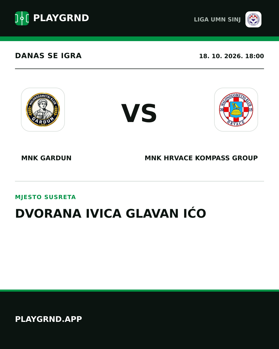 Instagram slika: MNK Gardun vs MNK Hrvace Kompass Group