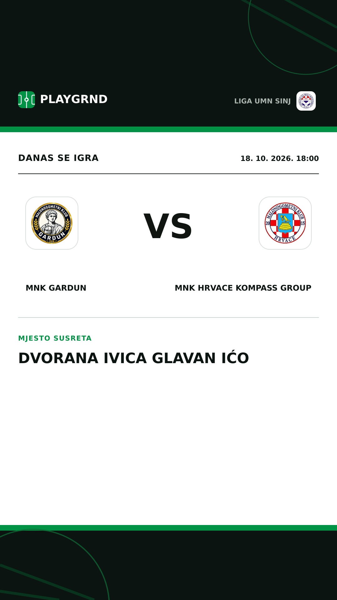 Instagram slika: MNK Gardun vs MNK Hrvace Kompass Group