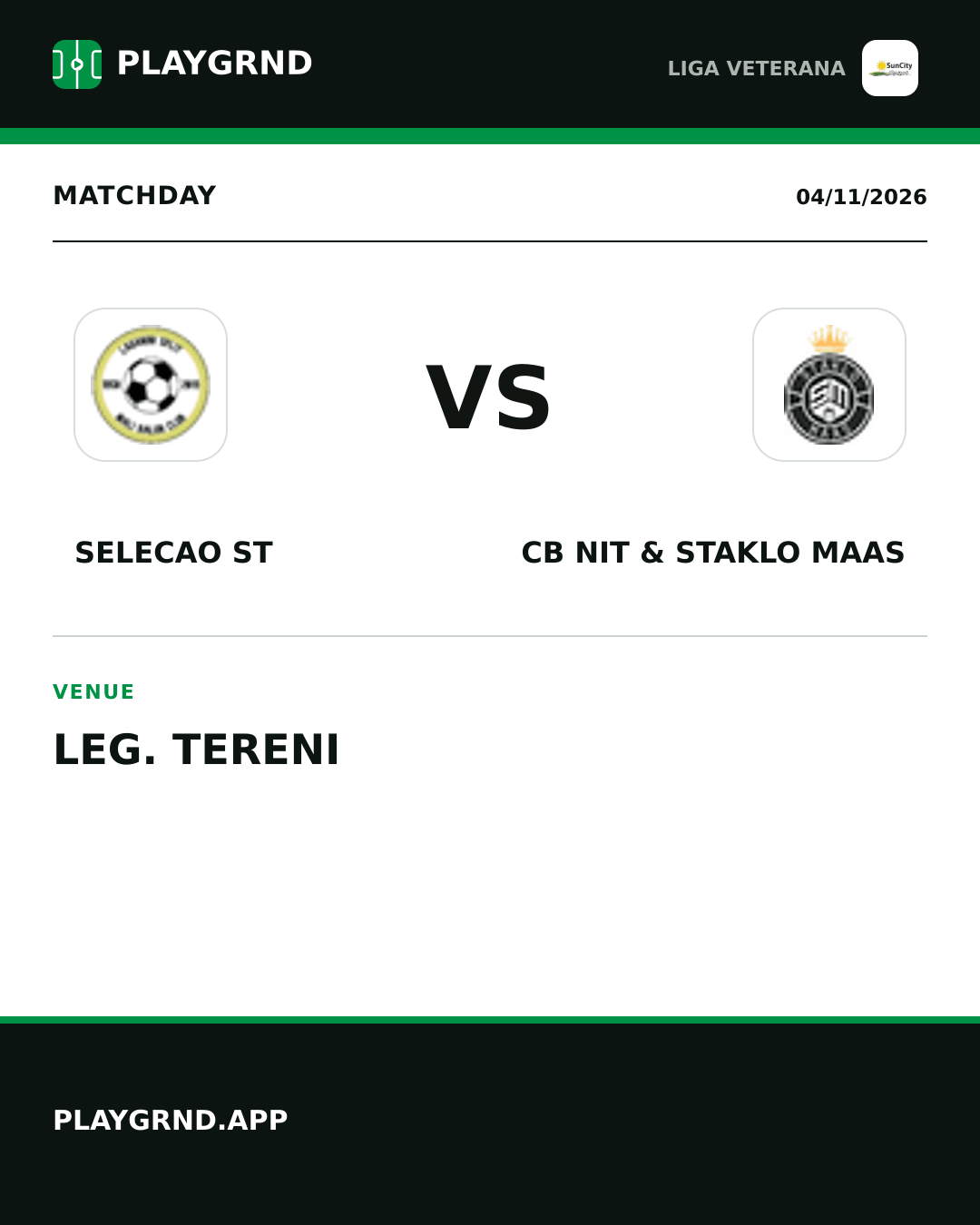 Instagram artwork: Selecao ST vs CB Nit & Staklo Maas