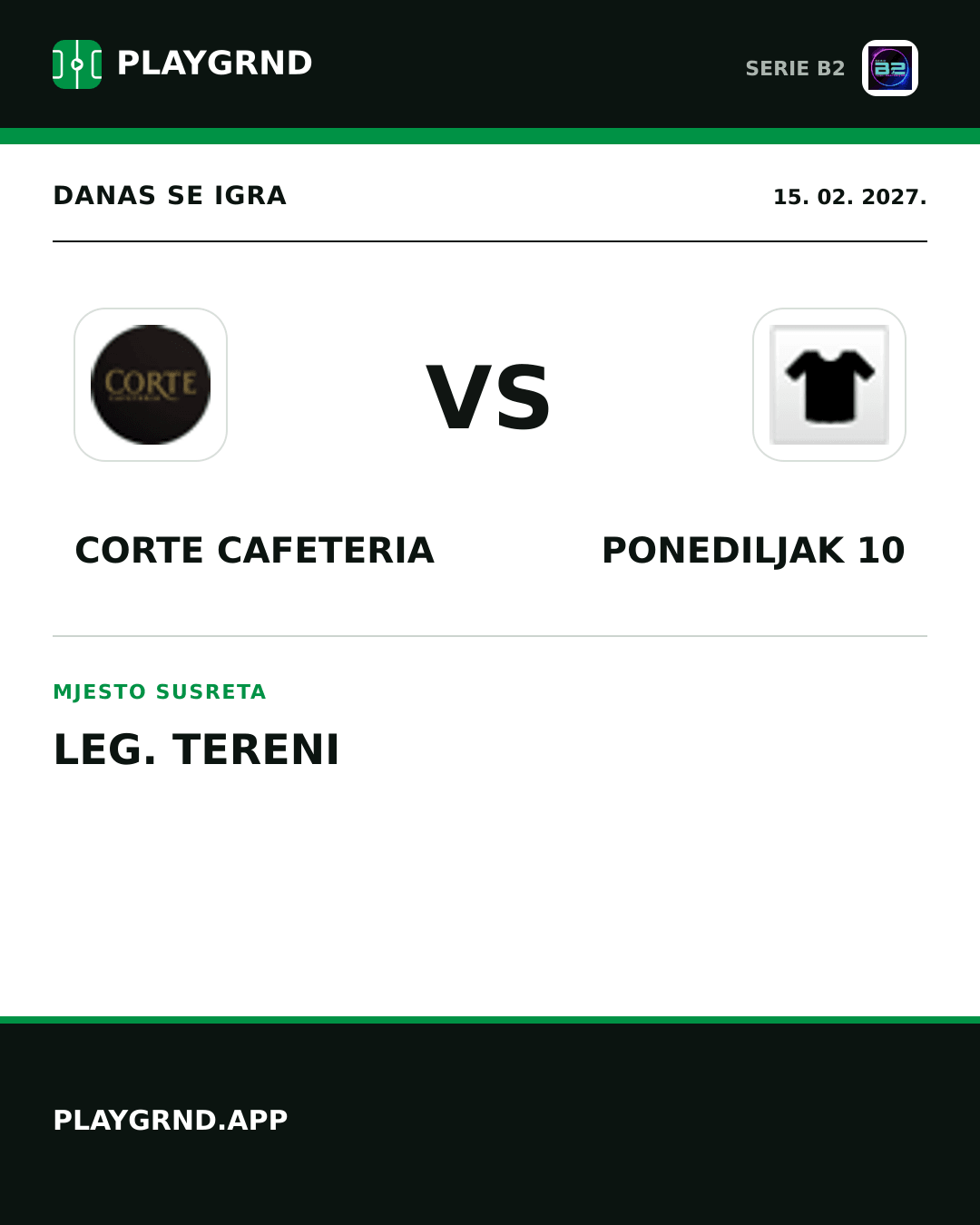 Instagram slika: Corte Cafeteria vs Ponediljak 10