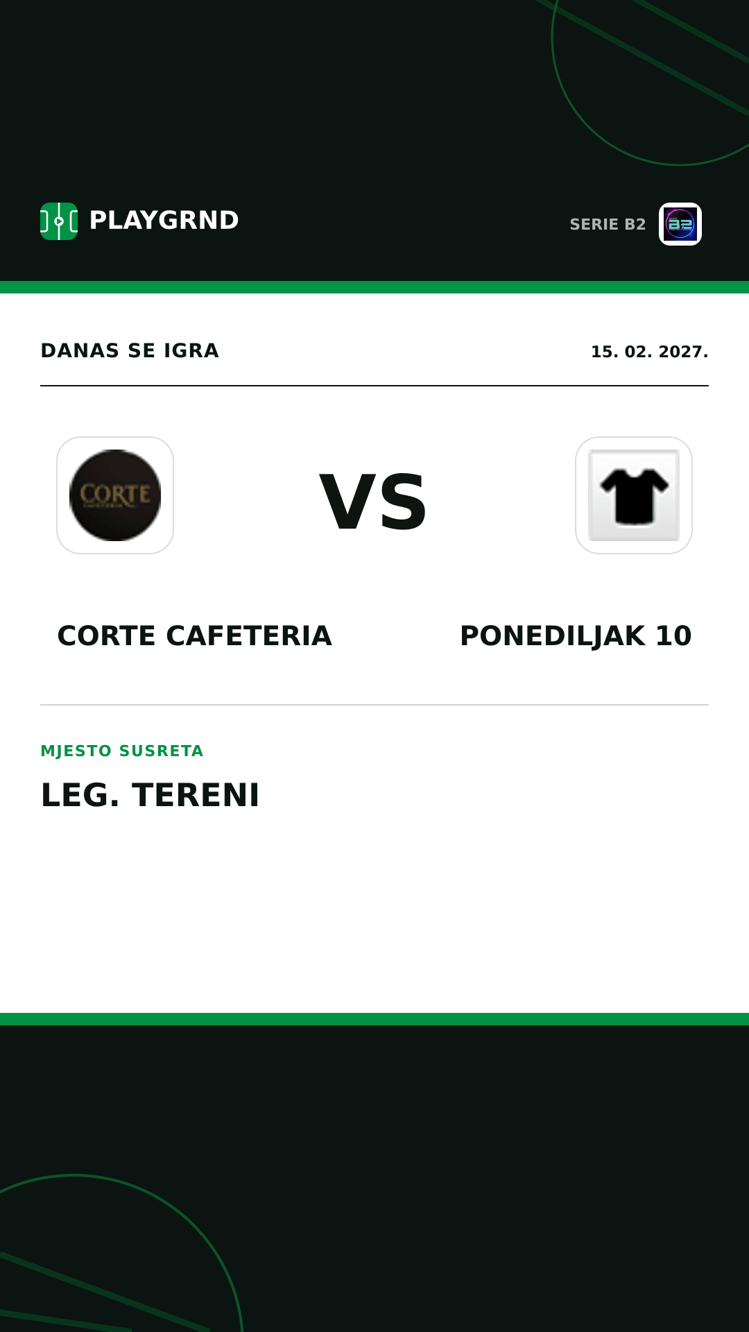 Instagram slika: Corte Cafeteria vs Ponediljak 10