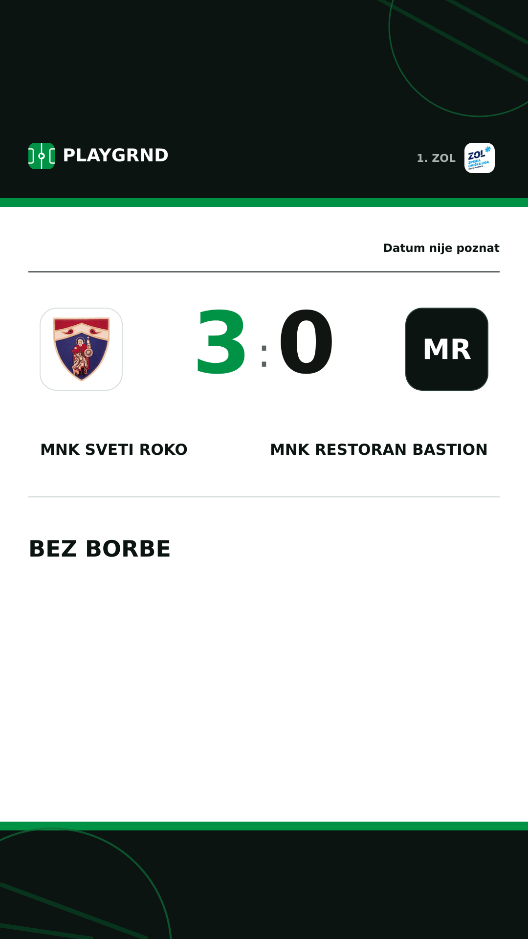 Instagram slika: MNK Sveti Roko 3:0 MNK Restoran Bastion