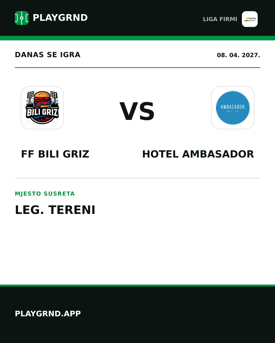 Instagram slika: FF Bili Griz vs Hotel Ambasador