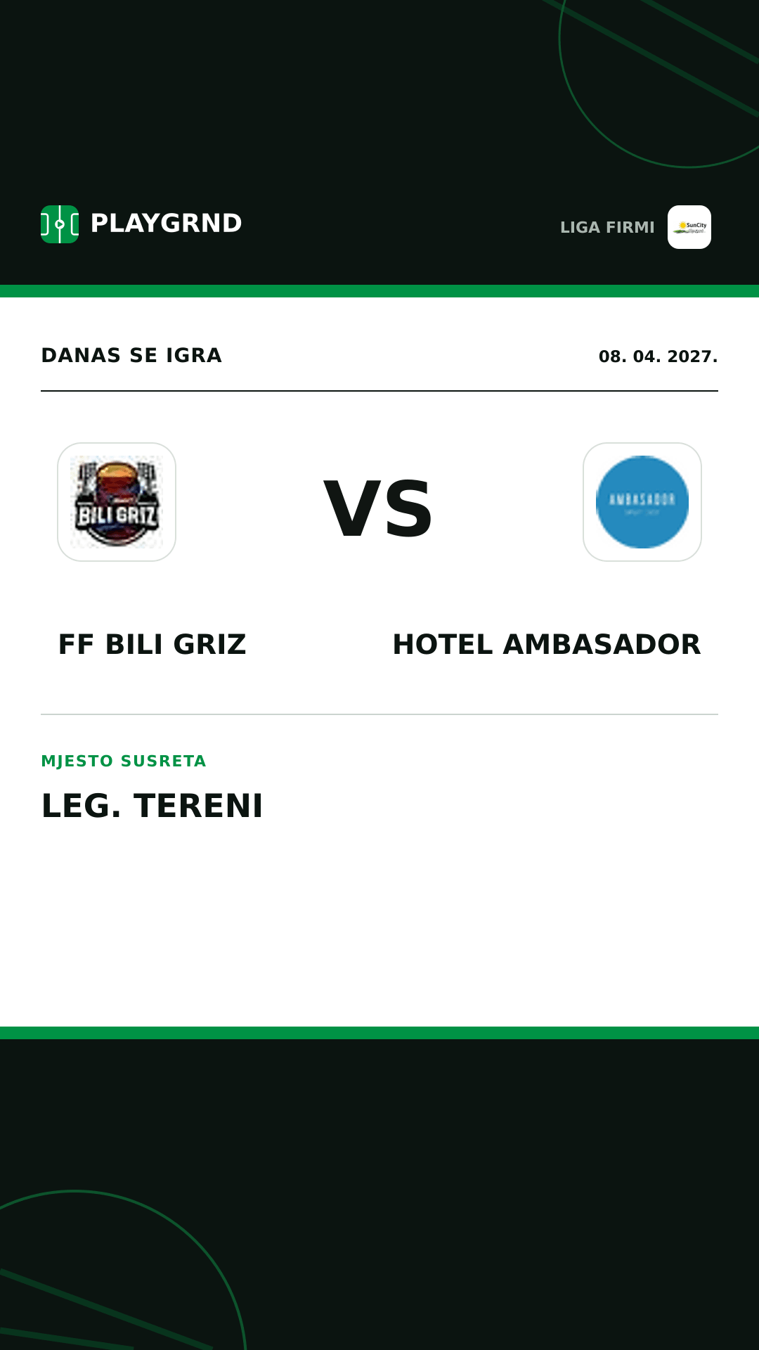 Instagram slika: FF Bili Griz vs Hotel Ambasador