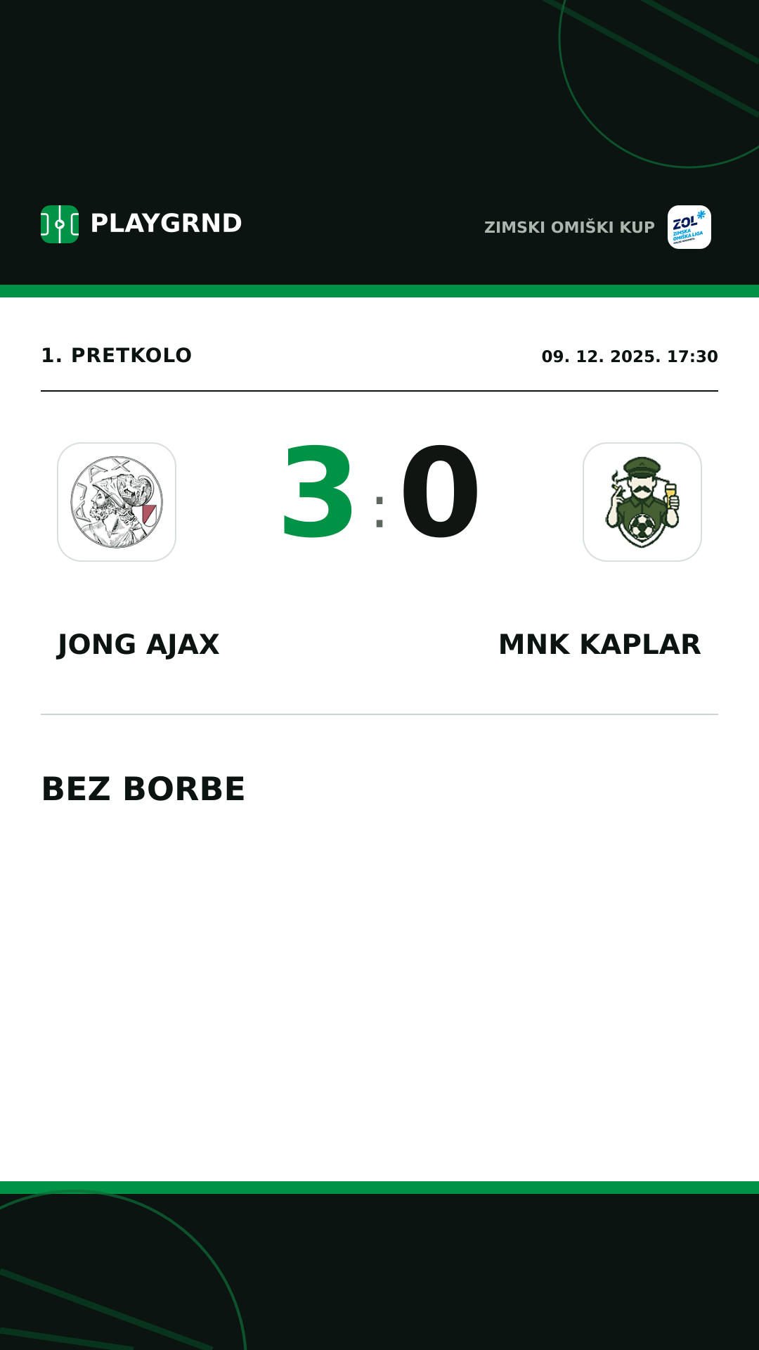 Instagram slika: Jong Ajax 3:0 MNK Kaplar