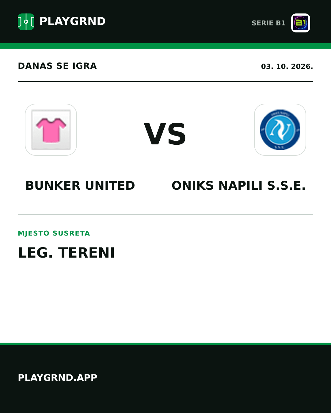 Instagram slika: Bunker United vs Oniks Napili S.S.E.