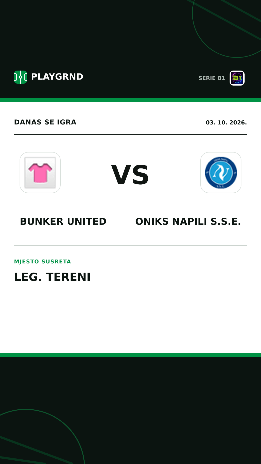 Instagram slika: Bunker United vs Oniks Napili S.S.E.