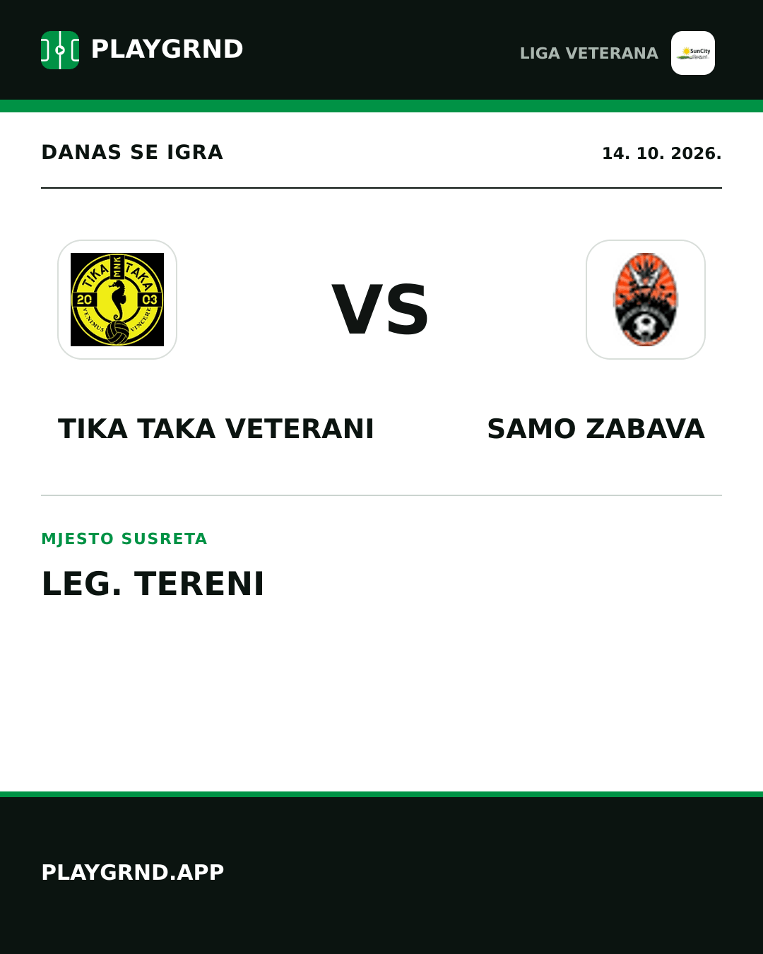 Instagram slika: Tika Taka Veterani vs Samo Zabava