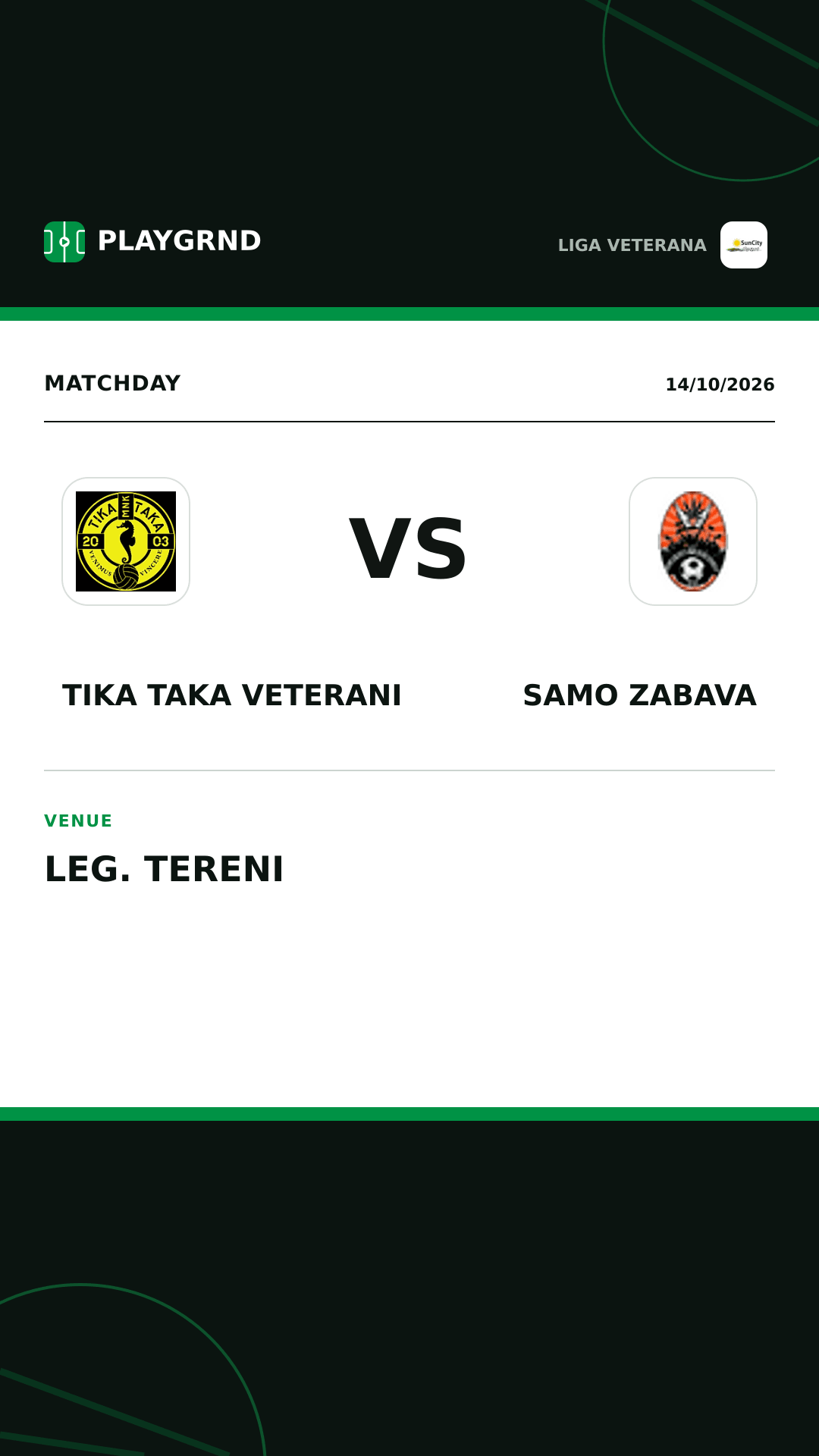 Instagram artwork: Tika Taka Veterani vs Samo Zabava