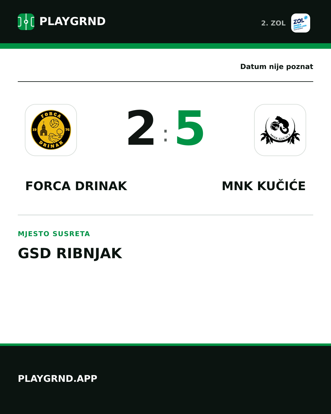 Instagram slika: Forca Drinak 2:5 MNK Kučiće