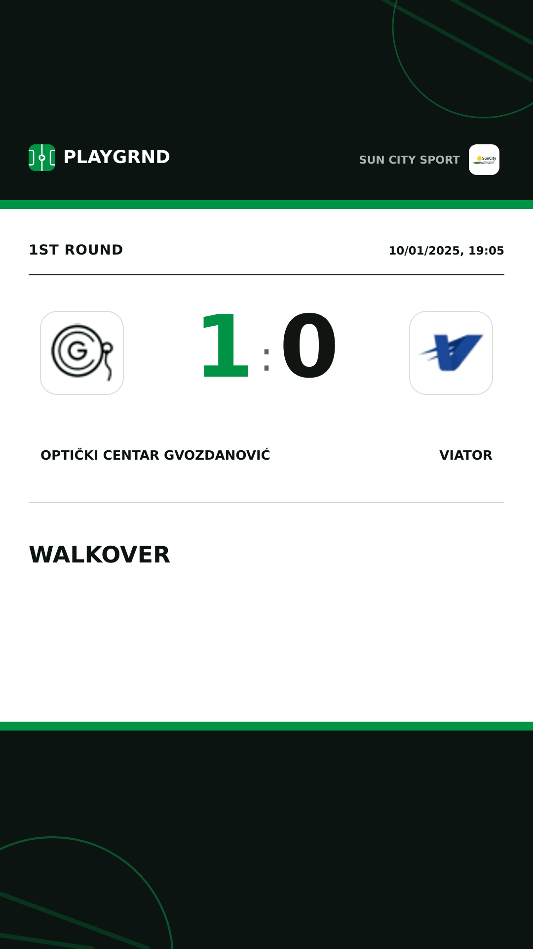 Instagram artwork: Optički Centar Gvozdanović 1:0 Viator