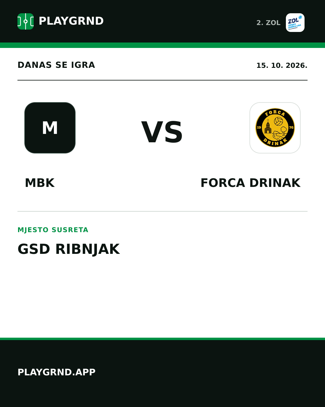 Instagram slika: MBK vs Forca Drinak