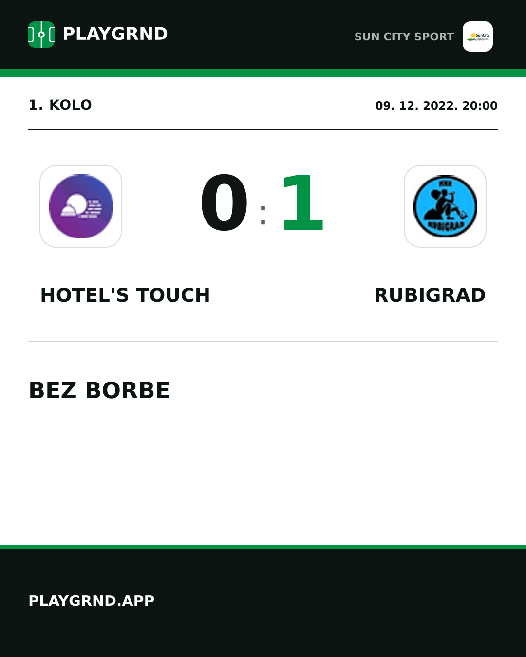 Instagram slika: Hotel's Touch 0:1 Rubigrad