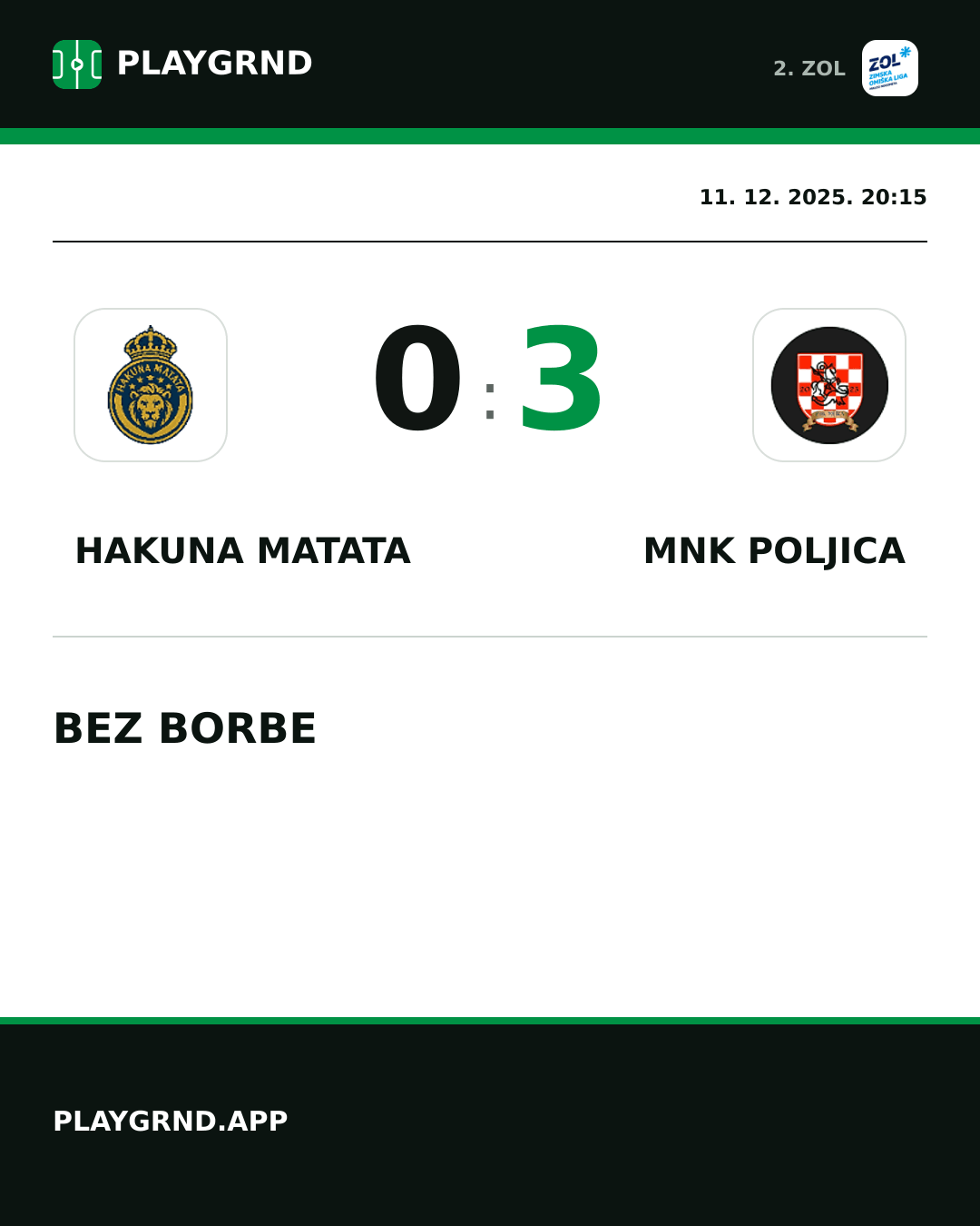Instagram slika: Hakuna Matata 0:3 MNK Poljica