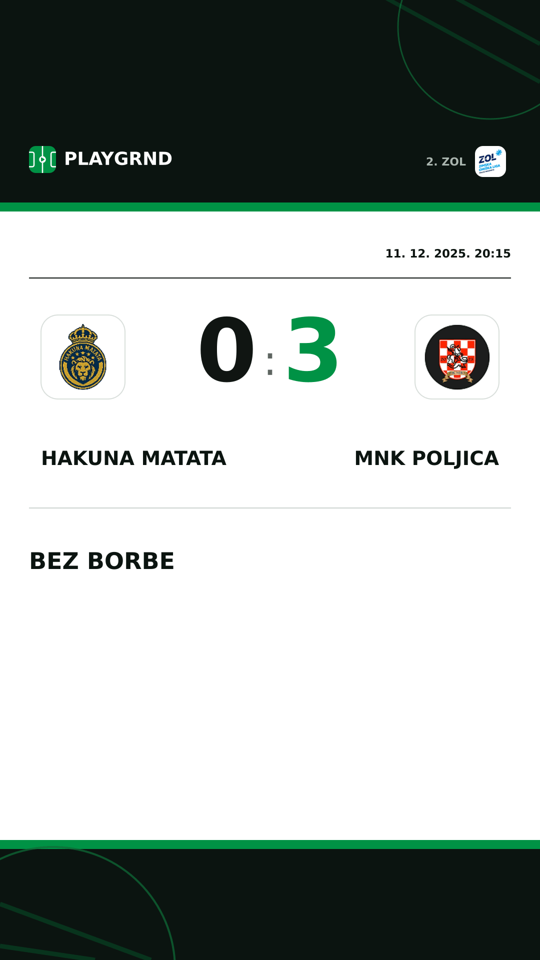 Instagram slika: Hakuna Matata 0:3 MNK Poljica