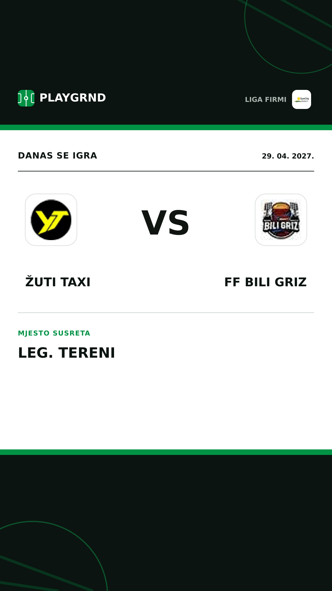 Instagram slika: Žuti Taxi vs FF Bili Griz