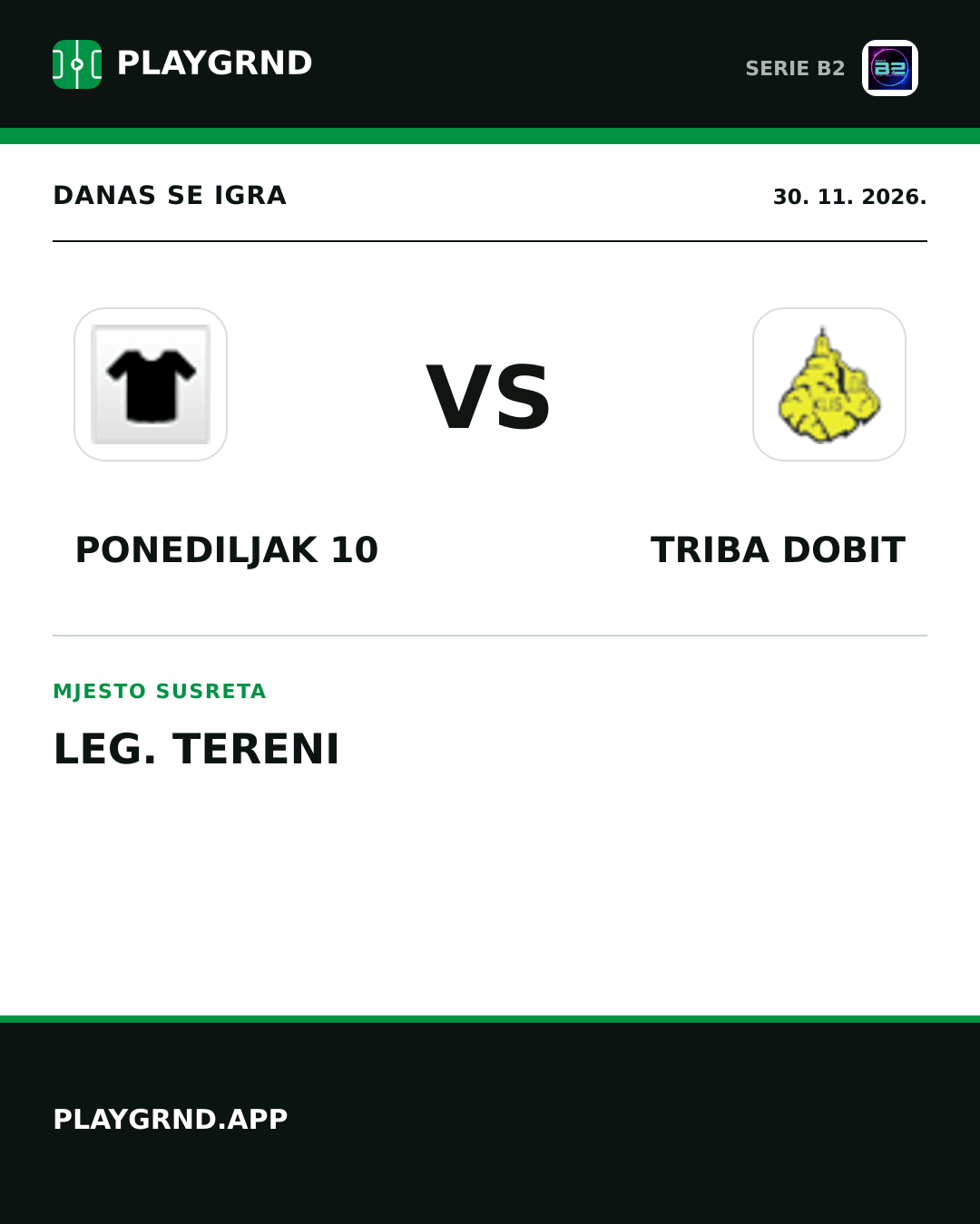 Instagram slika: Ponediljak 10 vs Triba Dobit