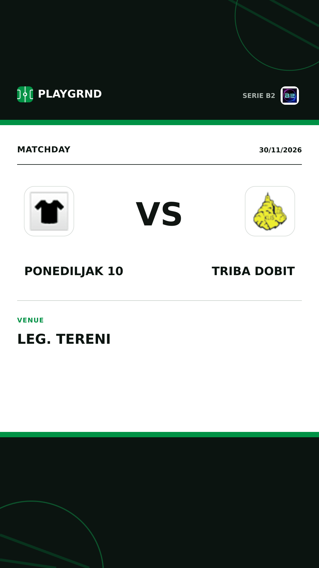 Instagram artwork: Ponediljak 10 vs Triba Dobit