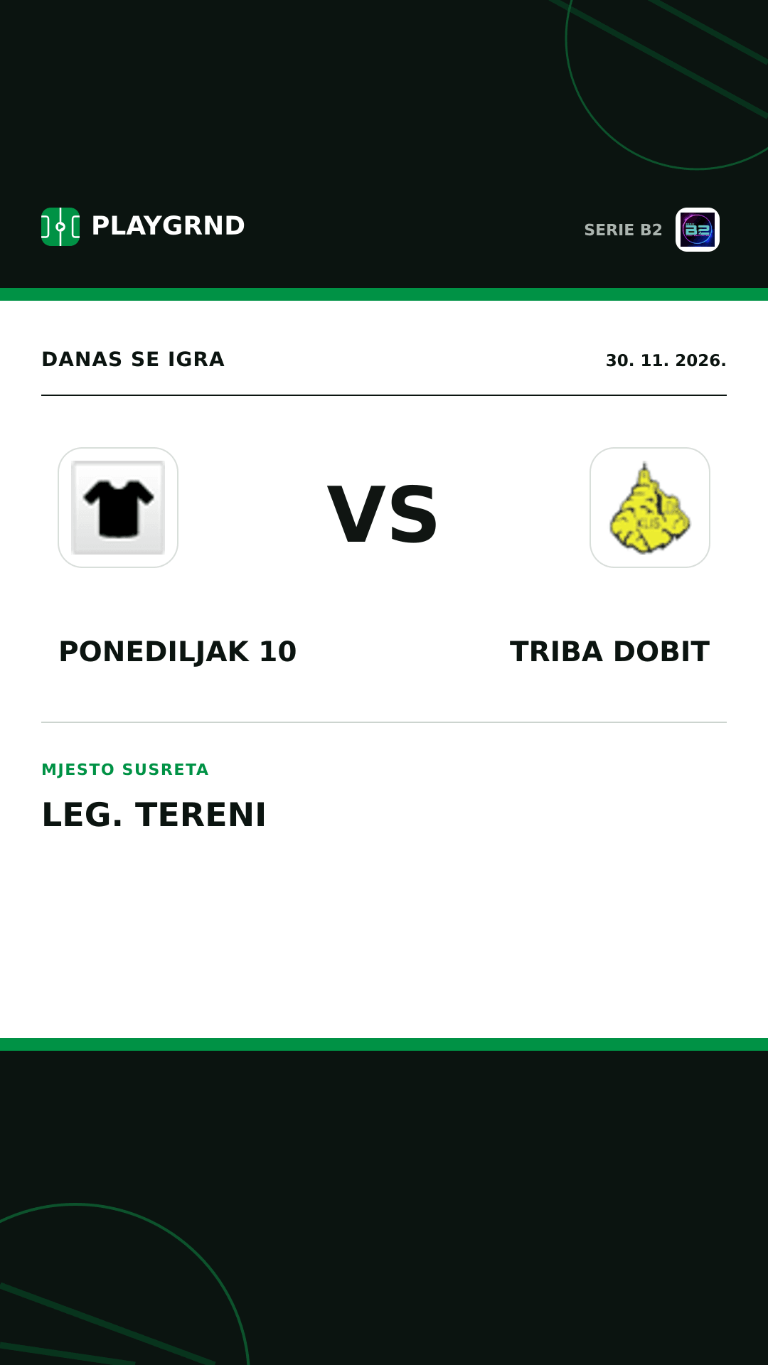 Instagram slika: Ponediljak 10 vs Triba Dobit