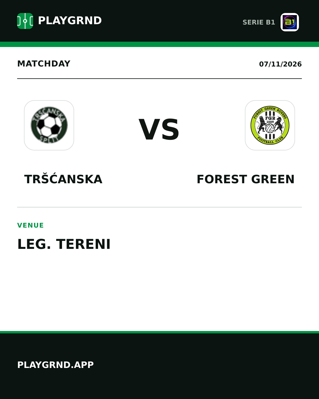 Instagram artwork: Tršćanska vs Forest Green