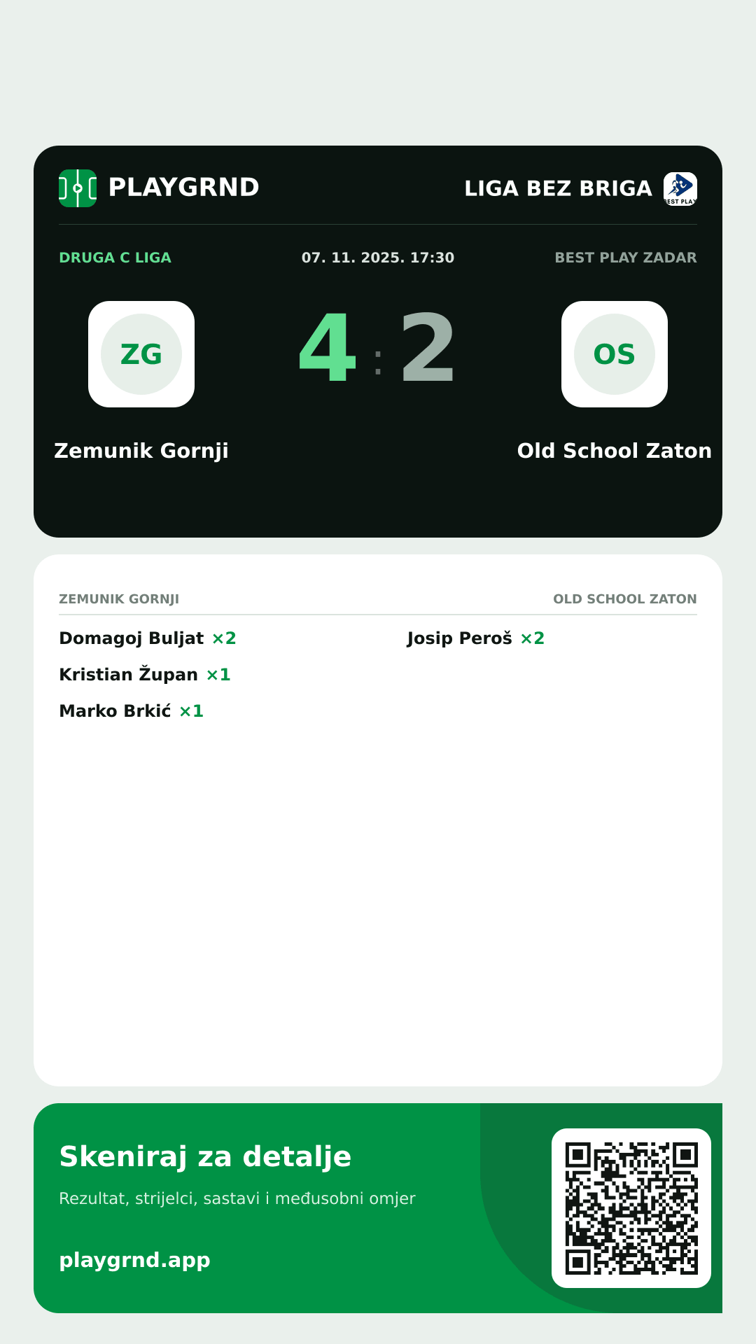 Story slika: Zemunik Gornji 4:2 Old School Zaton