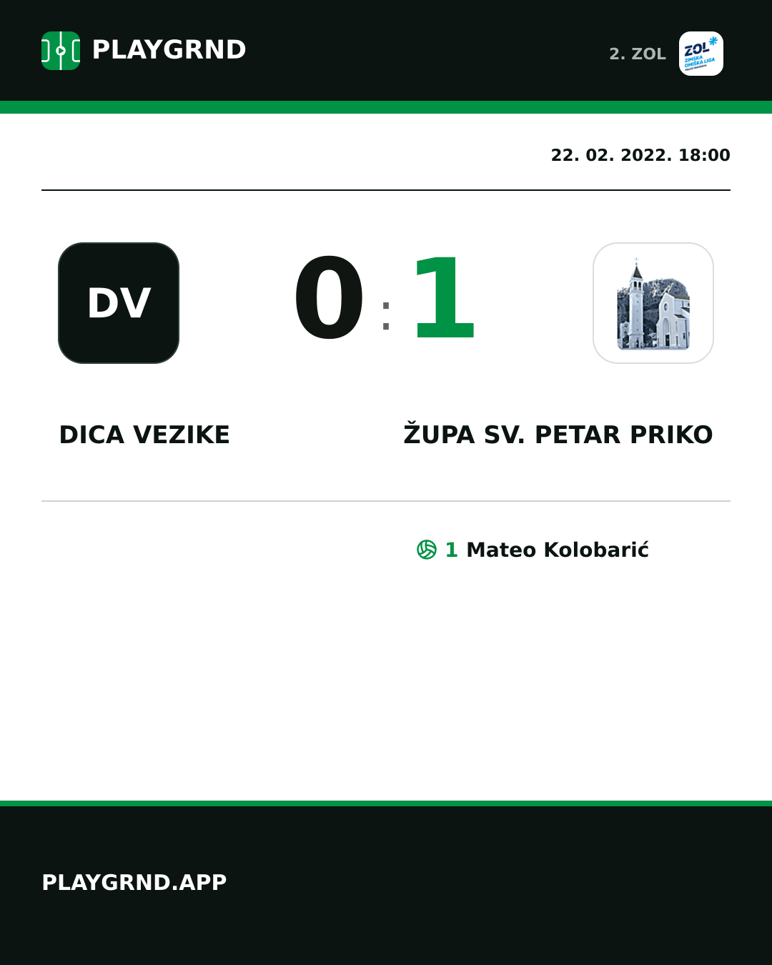 Instagram slika: Dica Vezike 0:1 Župa Sv. Petar Priko