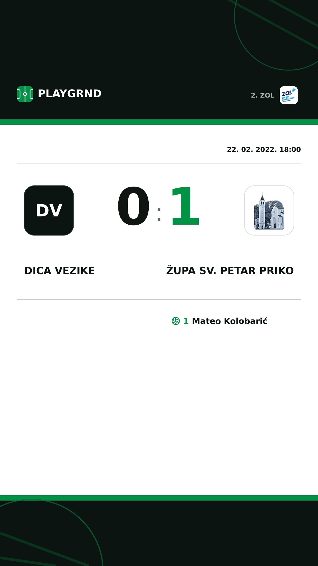 Instagram slika: Dica Vezike 0:1 Župa Sv. Petar Priko