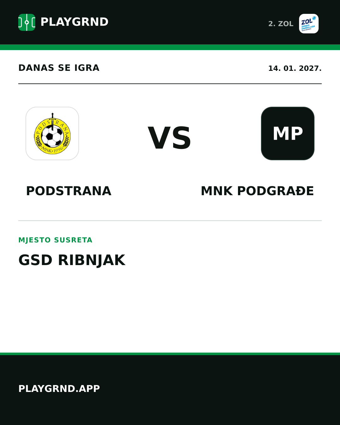 Instagram slika: Podstrana vs MNK Podgrađe
