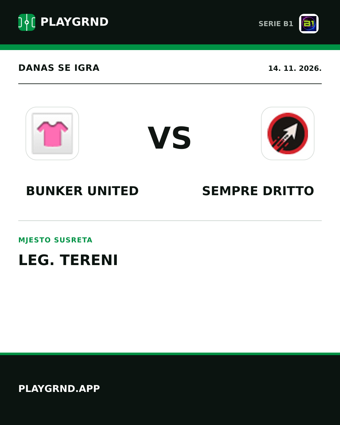 Instagram slika: Bunker United vs Sempre Dritto