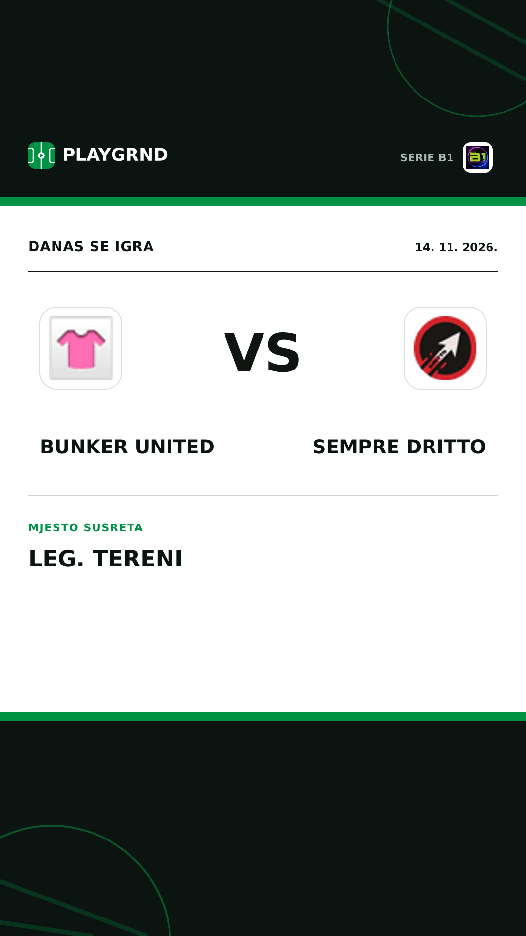 Instagram slika: Bunker United vs Sempre Dritto