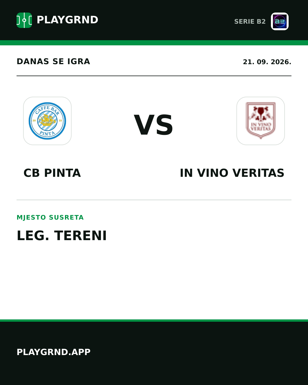 Instagram slika: CB Pinta vs IN Vino Veritas