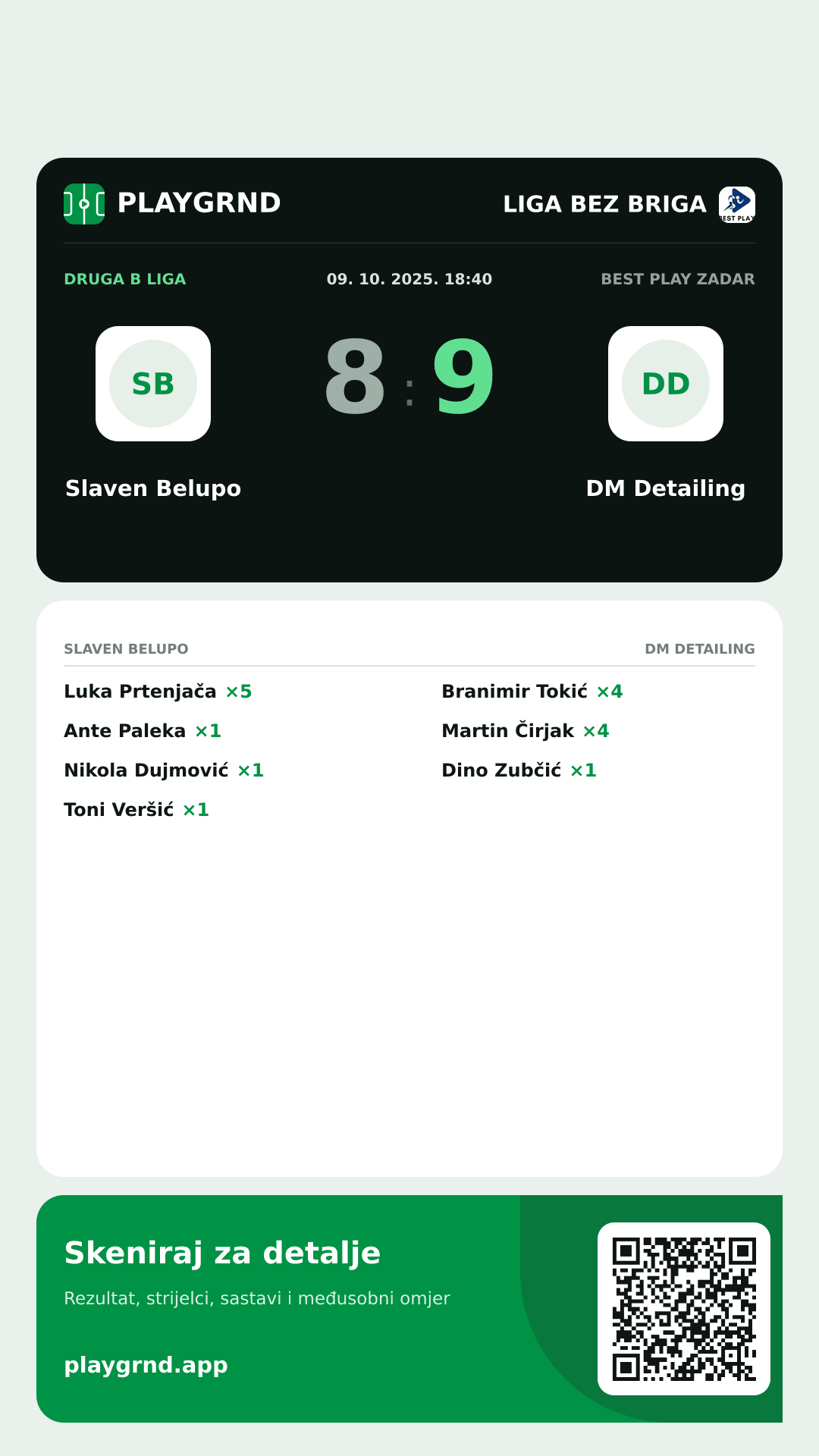 Story slika: Slaven Belupo 8:9 DM Detailing
