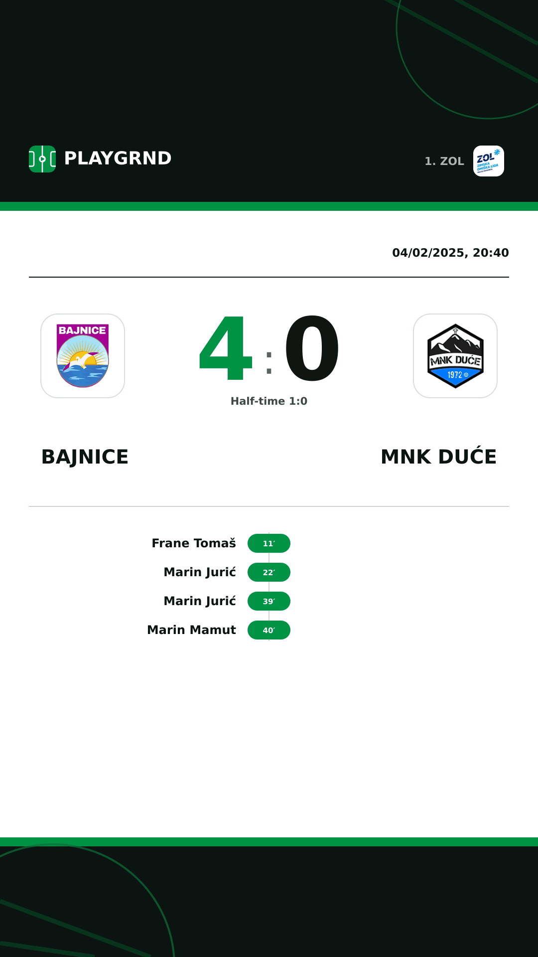 Instagram artwork: Bajnice 4:0 MNK Duće