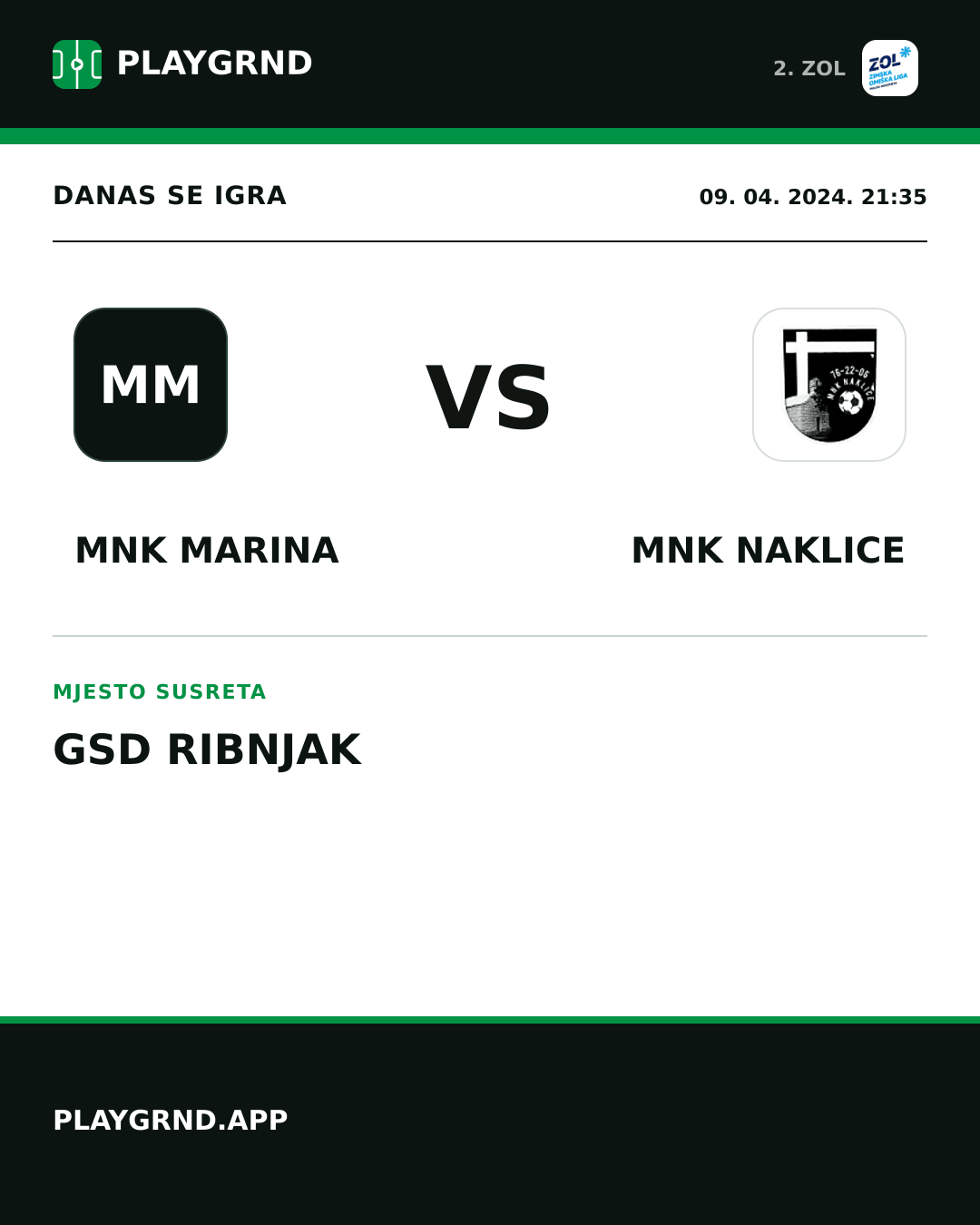 Instagram slika: MNK Marina vs MNK Naklice