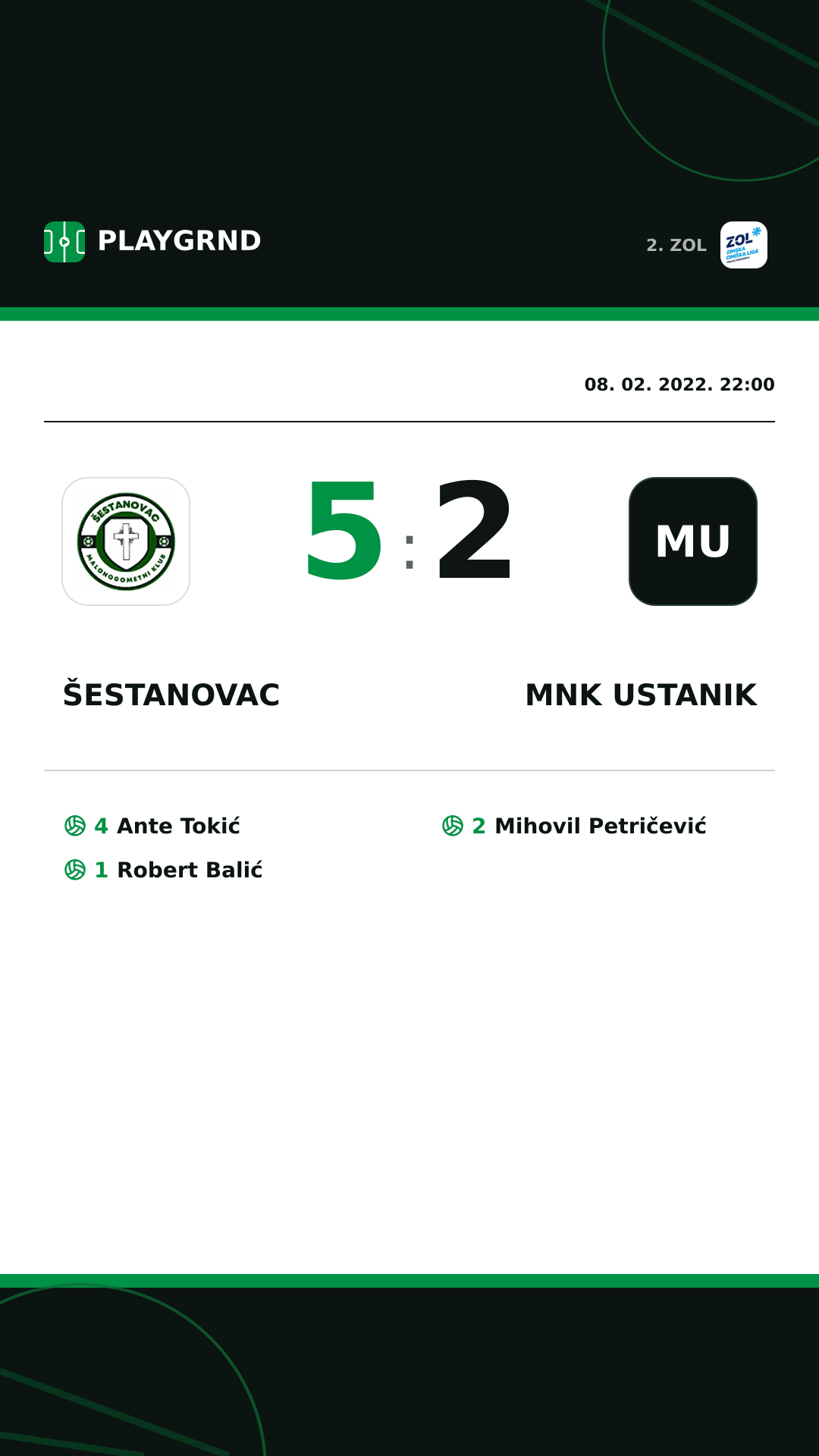 Instagram slika: Šestanovac 5:2 MNK Ustanik