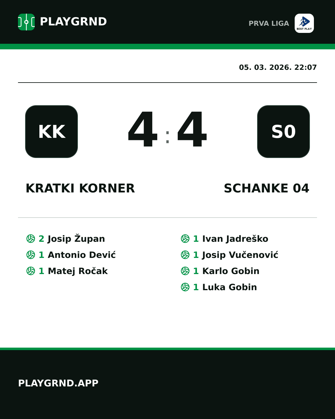 Instagram slika: Kratki Korner 4:4 Schanke 04