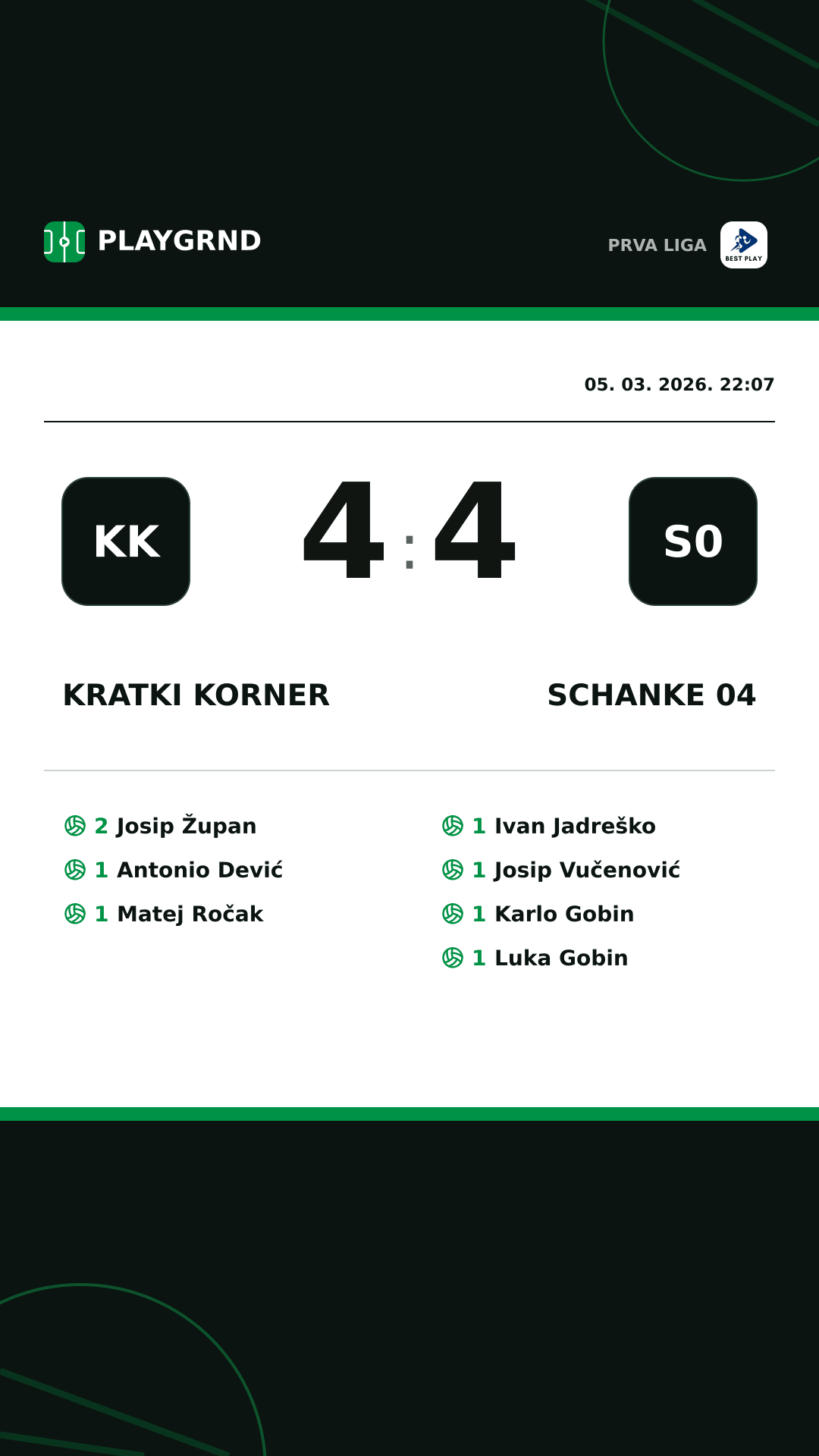 Instagram slika: Kratki Korner 4:4 Schanke 04