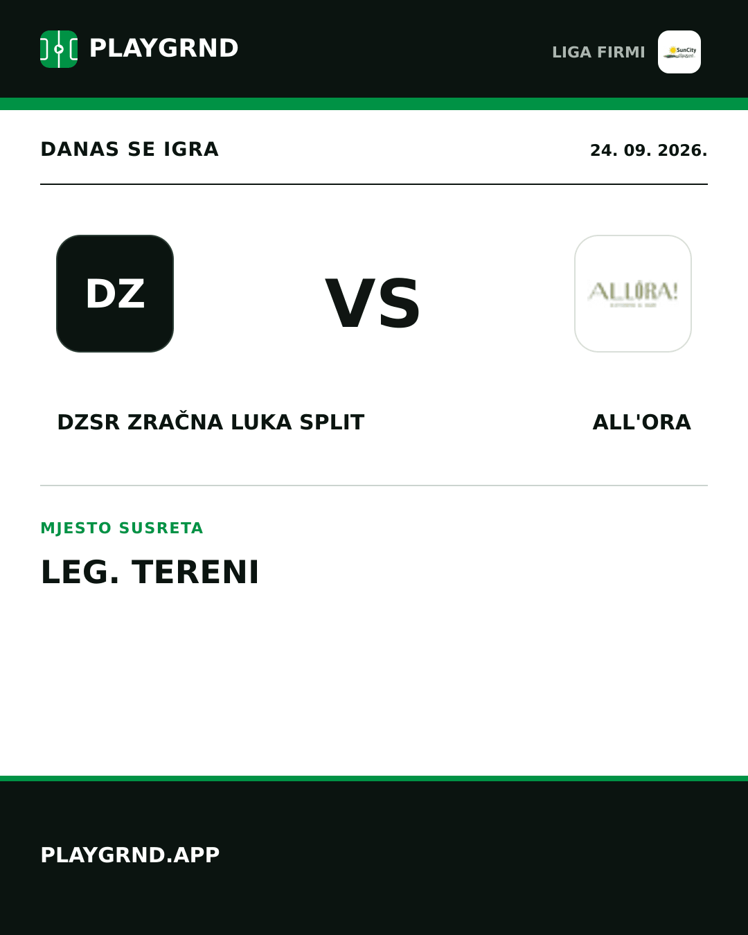 Instagram slika: DZSR Zračna Luka Split vs All'Ora