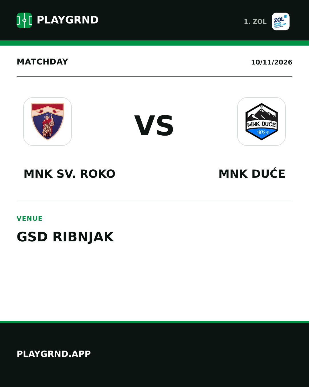 Instagram artwork: MNK Sv. Roko vs MNK Duće