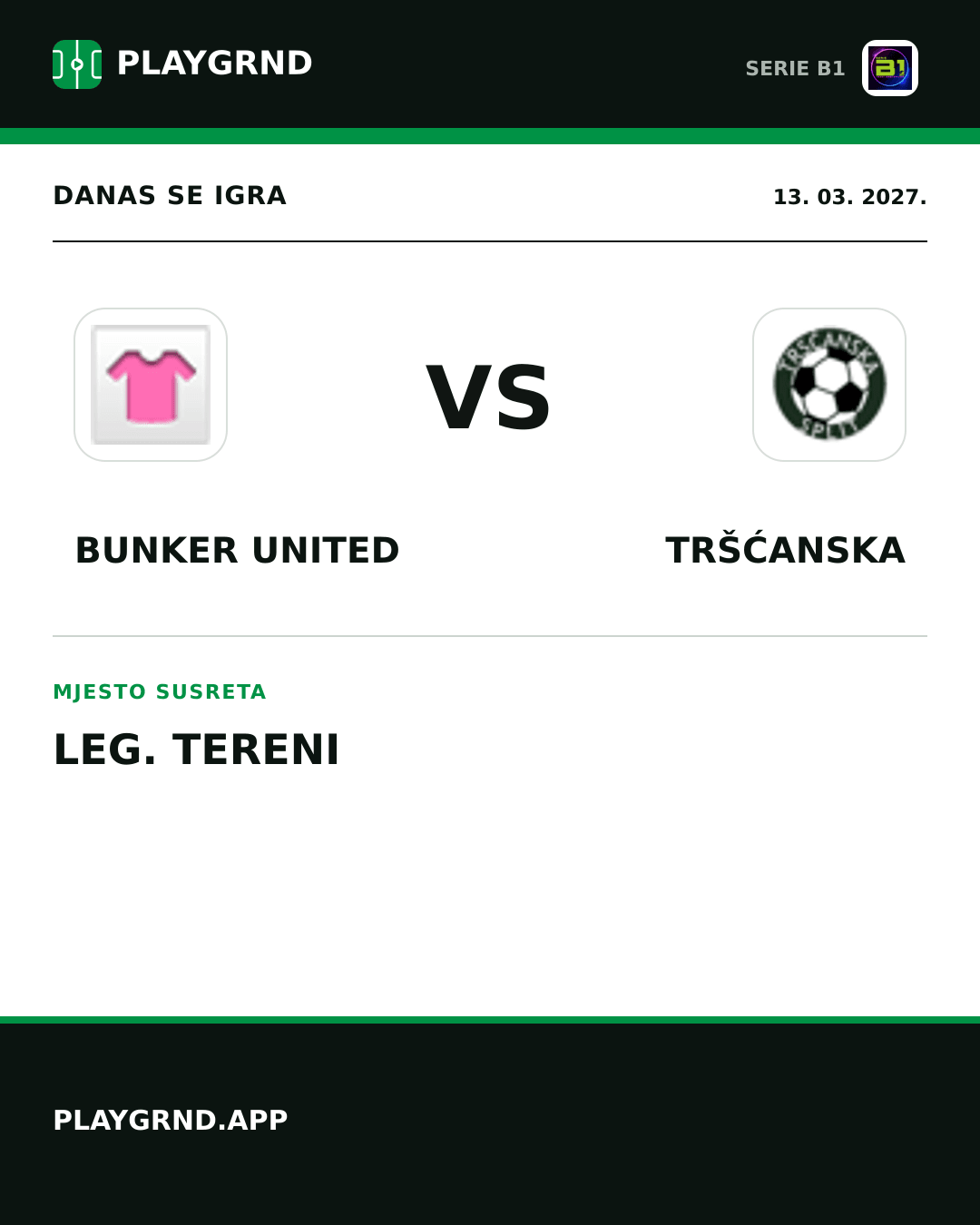 Instagram slika: Bunker United vs Tršćanska