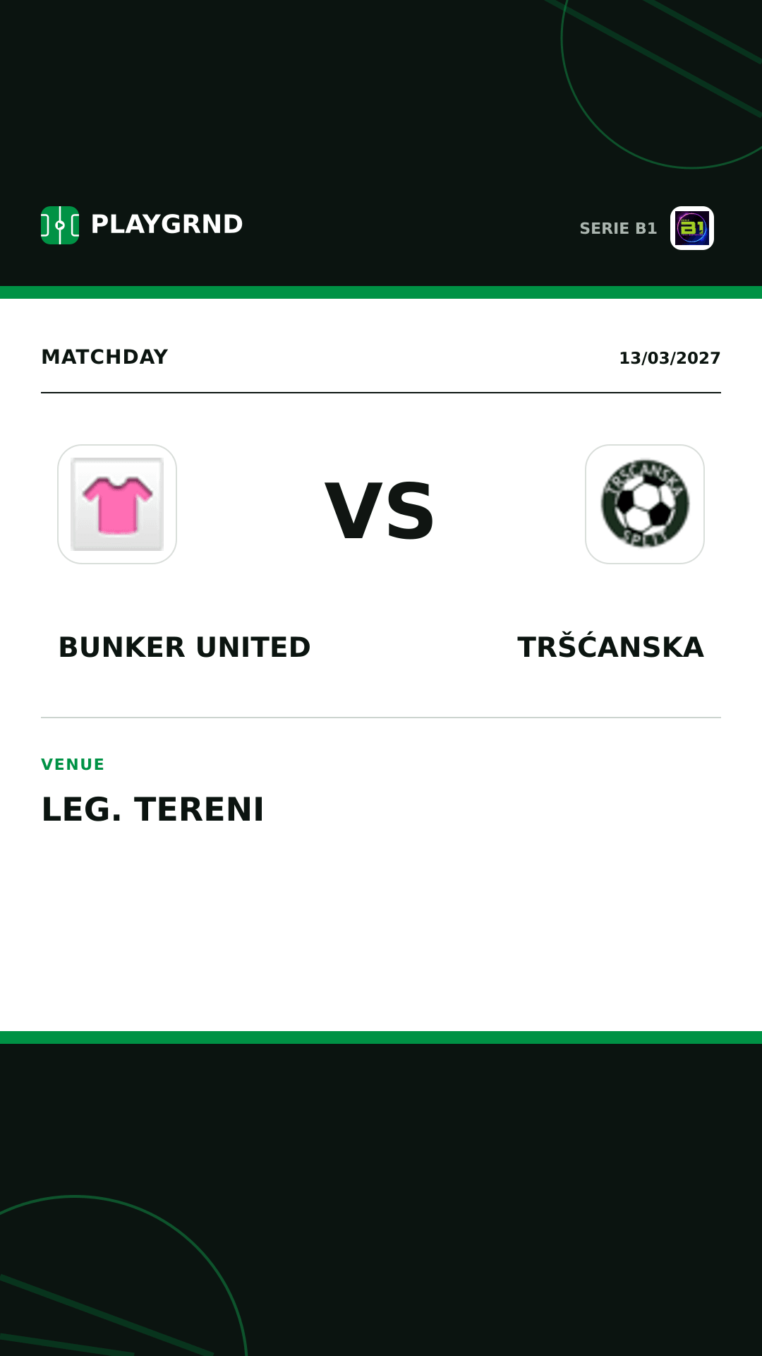 Instagram artwork: Bunker United vs Tršćanska