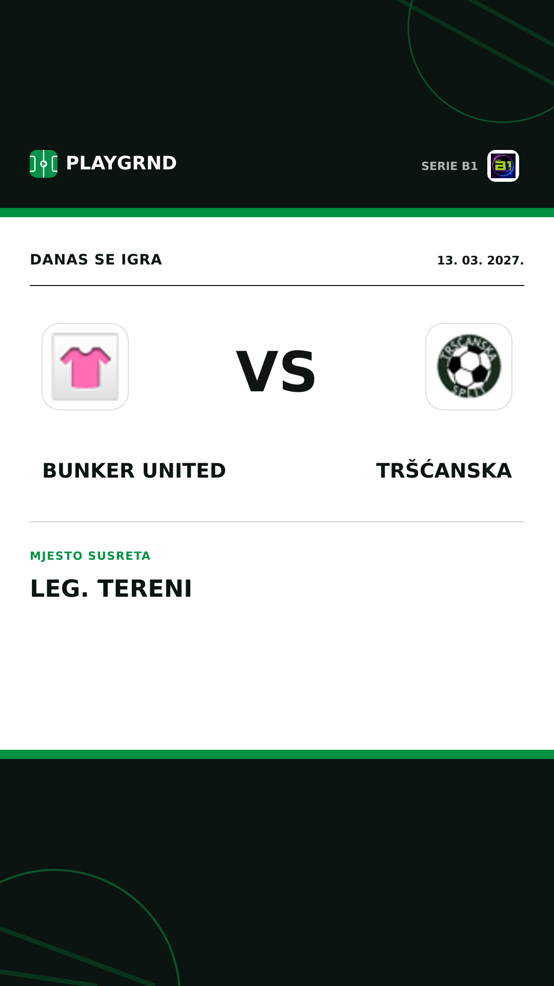 Instagram slika: Bunker United vs Tršćanska