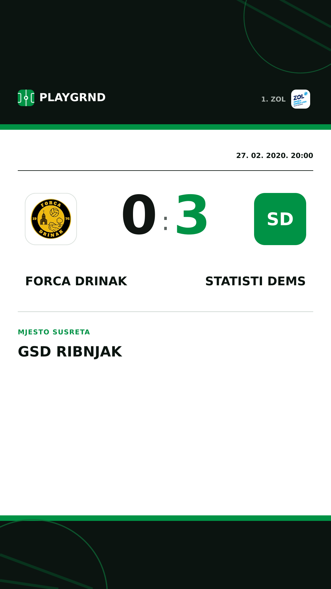 Instagram slika: Forca Drinak 0:3 STatisti DEMS