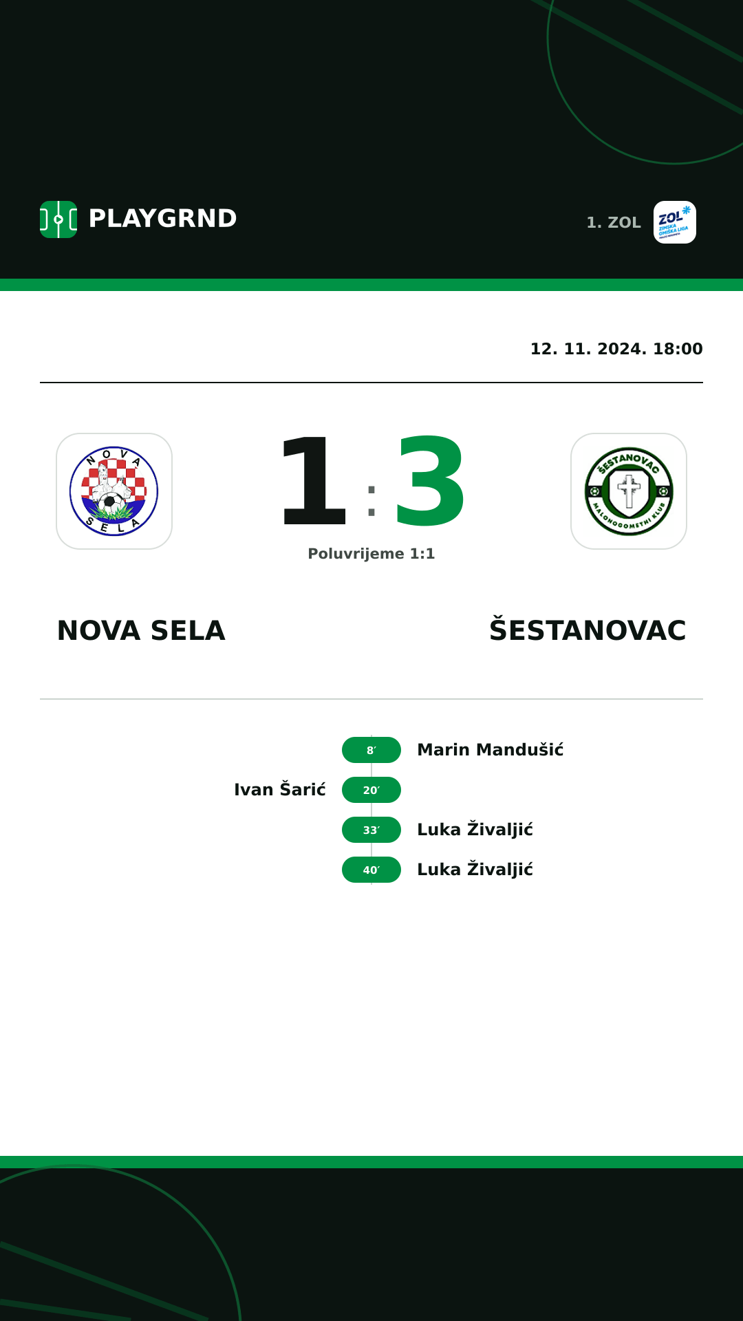 Instagram slika: Nova Sela 1:3 Šestanovac